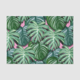 Exotic Green Tropical Leaves Pattern Tissue Paper