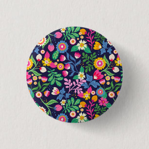 Exotic Hand Painted Floral Pattern-48330 3 Cm Round Badge