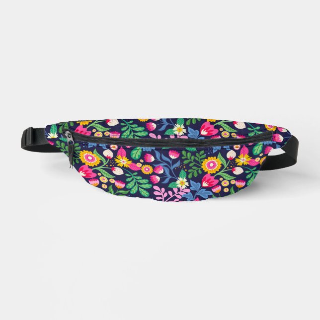 Exotic Hand Painted Floral Pattern-48330 Bum Bags (Front)