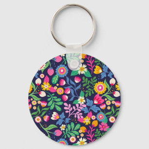 Exotic Hand Painted Floral Pattern-48330 Key Ring