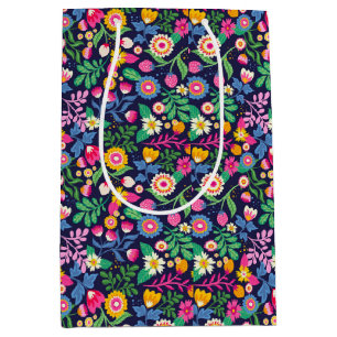 Exotic Hand Painted Floral Pattern-48330 Medium Gift Bag