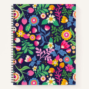 Exotic Hand Painted Floral Pattern-48330 Notebook
