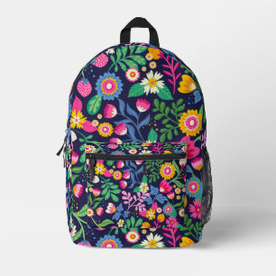 Exotic Hand Painted Floral Pattern Printed Backpack