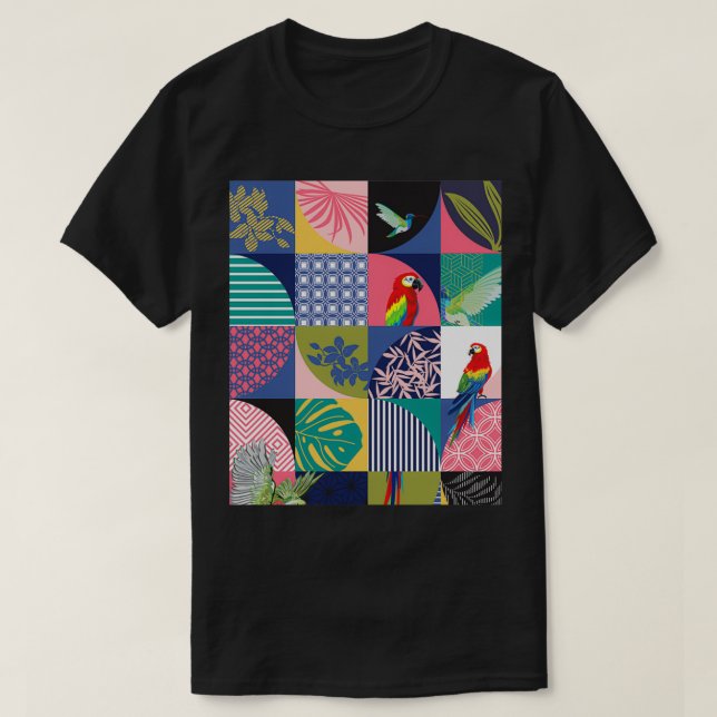 Exotic Hawaii Parrot Birds T-Shirt (Design Front)
