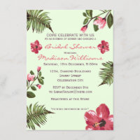 Exotic Hibiscus & Tropical Leaves Bridal Shower
