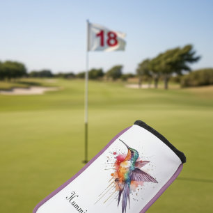 Exotic hummingbird in flight Golf Head Cover
