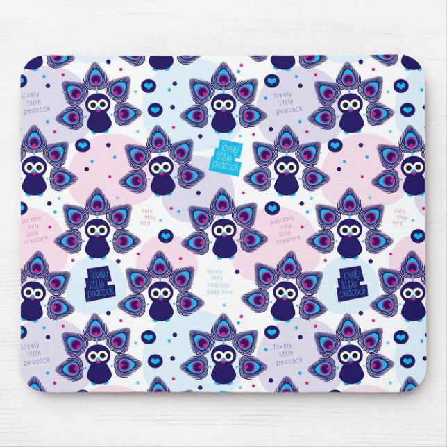 exotic india peacock pattern mouse pad (Front)