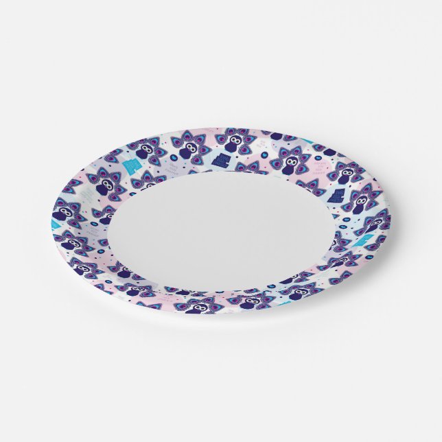 exotic india peacock pattern paper plate (Angled)