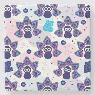 exotic india peacock pattern stone coaster