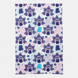 exotic india peacock pattern tea towel