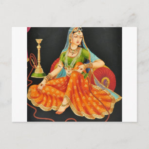 EXOTIC INDIAN PRINCESS PAINTING POSTCARD