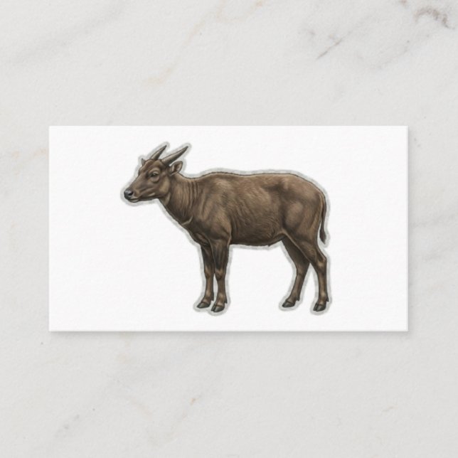 Exotic Indonesian Dwarf Buffalo Sticker Business Card (Front)