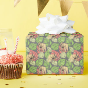 Exotic Jungle Leaves And Elephants Wrapping Paper