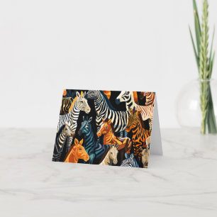 Exotic Jungle Safari Wild Zebra Blank Note Card
