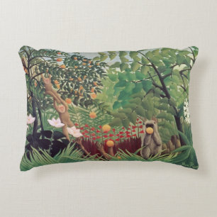 Exotic Landscape, 1910 Decorative Cushion