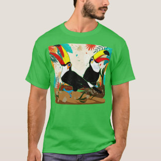 Exotic Leaves Birdwatching Lover Ornithologist Tro T-Shirt