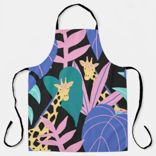 Exotic Leaves: Seamless Giraffe Pattern Apron