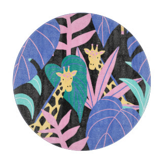 Exotic Leaves: Seamless Giraffe Pattern Cutting Board
