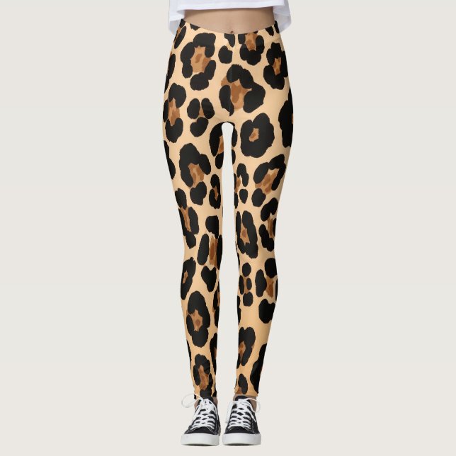 Exotic Leopard Pattern   Leggings (Front)