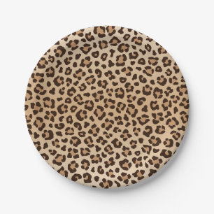 Exotic Leopard print pattern design Paper Plate