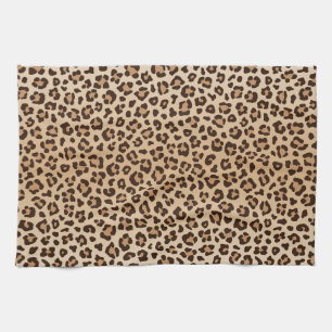 Exotic Leopard print pattern design Tea Towel