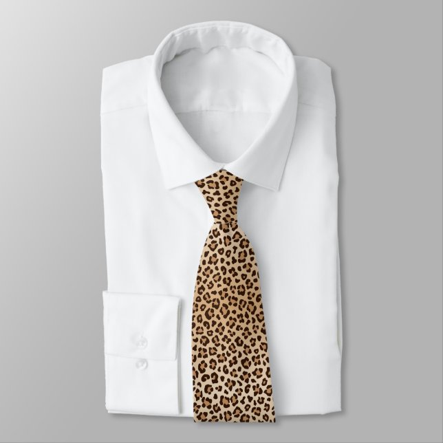 Exotic Leopard print pattern design Tie (Tied)