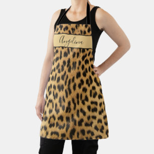 Exotic Leopard Print Pattern Personalised Apron