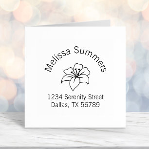 Exotic Lily Flower Arch Address Self-inking Stamp