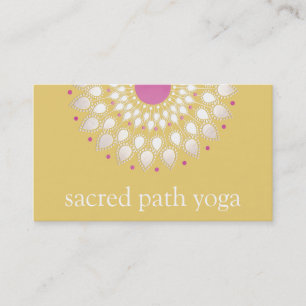 Exotic Lotus Yellow Floral Wellness Therapist Business Card