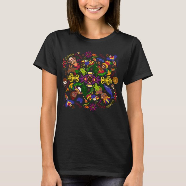 Exotic, magic and charming Colombia pattern design T-Shirt (Front)