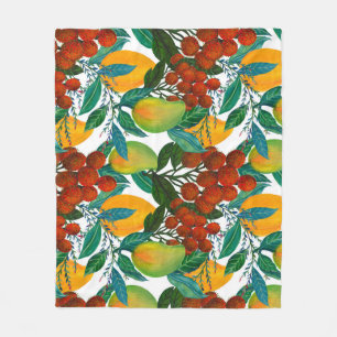 Exotic Mango: Summer Seamless Fleece Blanket