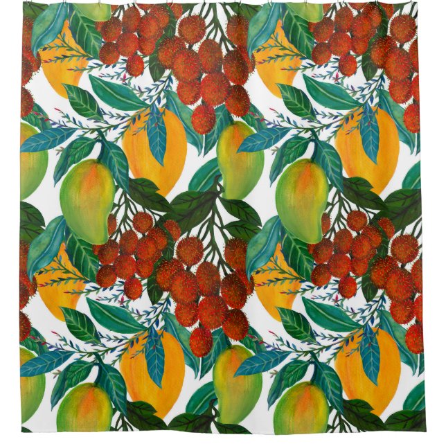 Exotic Mango: Summer Seamless Shower Curtain (Front)