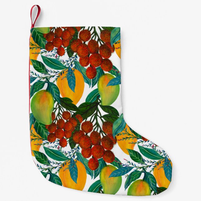 Exotic Mango: Summer Seamless Small Christmas Stocking (Front)