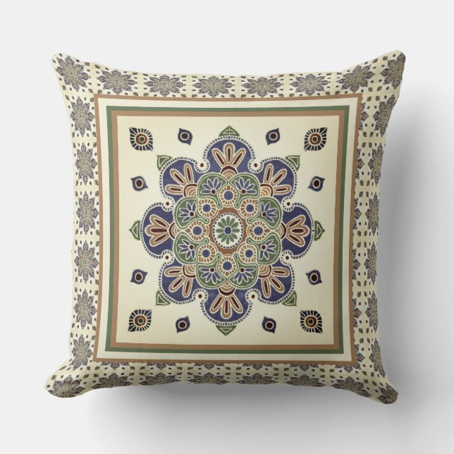 Exotic Medallion Throw Pillow (Front)