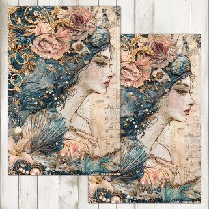 EXOTIC MERMAID DECOUPAGE TISSUE PAPER