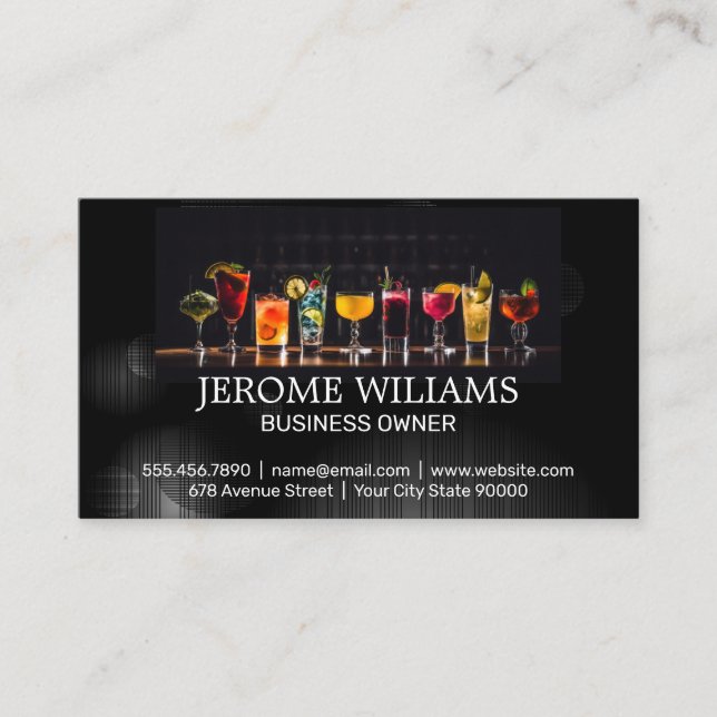 Exotic Mixed Drinks Business Card (Front)