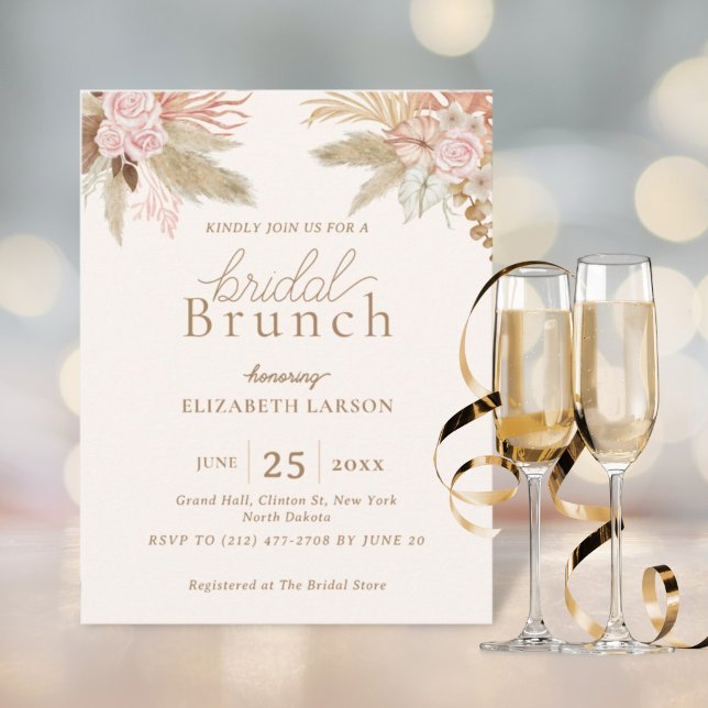 Exotic Modern Boho Tropical Bridal Brunch Invitation (Creator Uploaded)