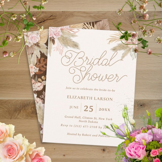 Exotic Modern Boho Tropical Bridal Shower Invitation (Creator Uploaded)