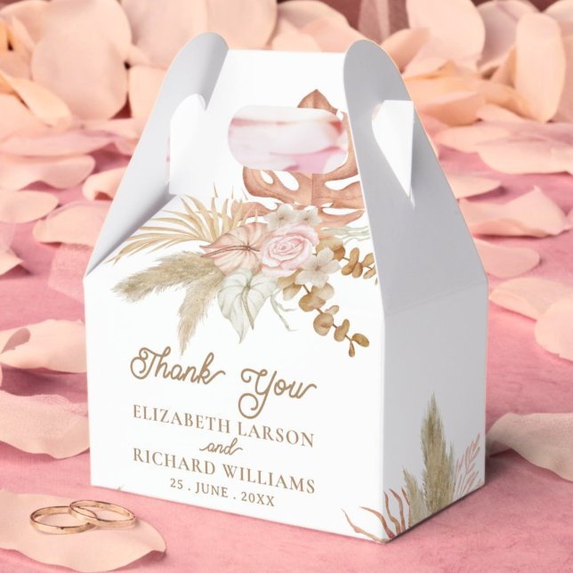 Exotic Modern Boho Tropical Wedding Favour Box (Creator Uploaded)