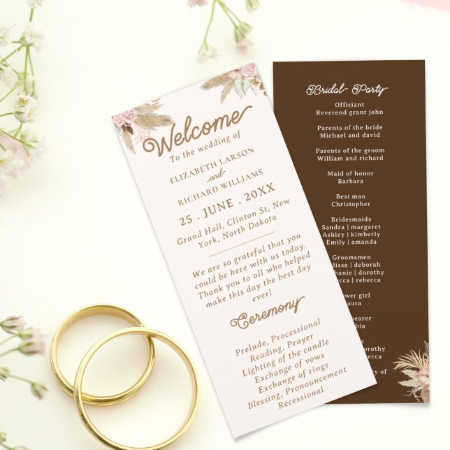 Exotic Modern Boho Tropical Wedding Programme (Creator Uploaded)