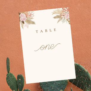 Exotic Modern Boho Tropical Wedding Table Number