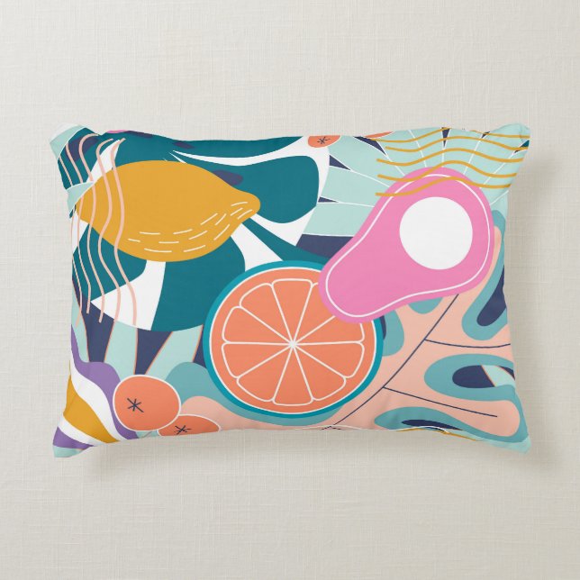 Exotic, modern jungle collage. decorative cushion (Front)