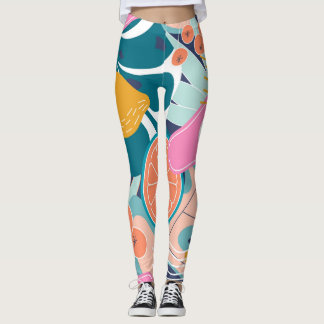 Exotic, modern jungle collage. leggings