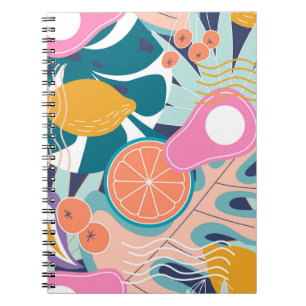Exotic, modern jungle collage. notebook