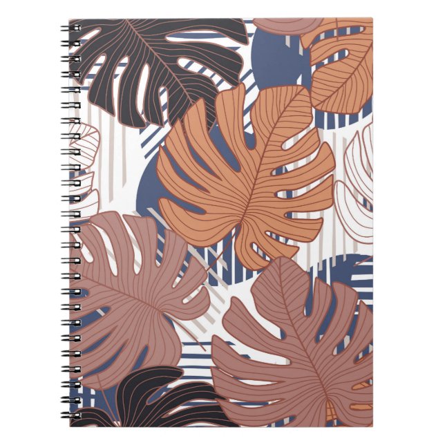 Exotic monstera leaves, vintage tropical. notebook (Front)