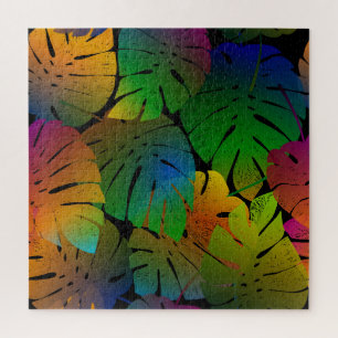 Exotic Monstera: Palm Leaves Vintage Jigsaw Puzzle