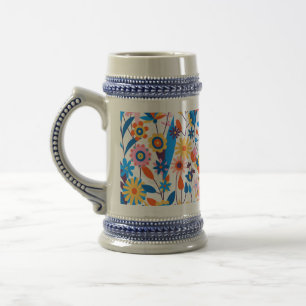 Exotic Multicolored Floral Background-32939 Beer Stein