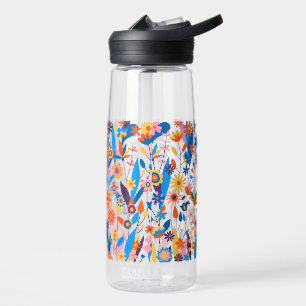 Exotic Multicolored Floral Background-32939 Water Bottle