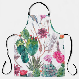 Exotic natural vintage watercolor seamless pattern apron