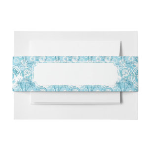 exotic ocean pattern invitation belly band